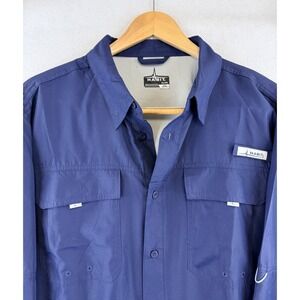 HABIT Fishing Shirt Long Sleeve XL Navy UPF 40+ Sun Protection Hiking